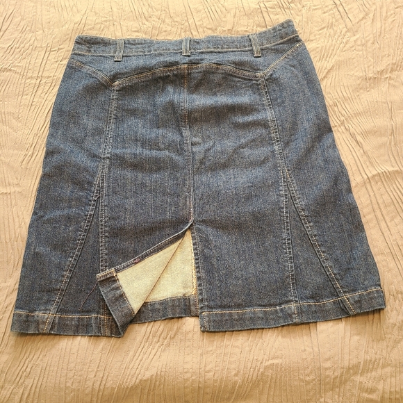 Levis Women Midi Denim Skirt Western Country 98% Cotton Size 12 - Picture 2 of 8